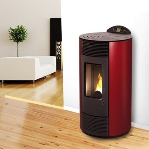 Pelletofen MODERNA SMART 8,7 kW, rund – Bordeaux