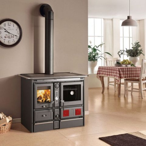 Hidro TermoRosa XXL DSA 4.0 Holzherd 17 kW – Anthrazit-Schwarz, bis 481 m³