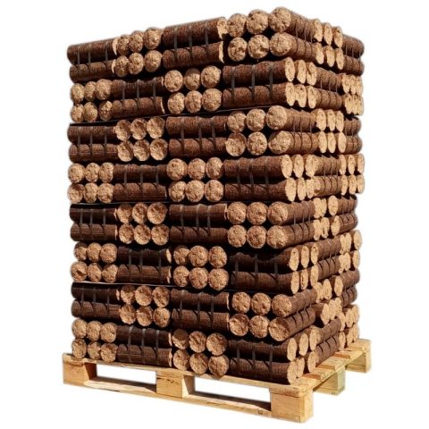 Nachtholzbriketts, verdichtetes Holz, Palette 960 kg – Brenndauer 6-8 Stunden