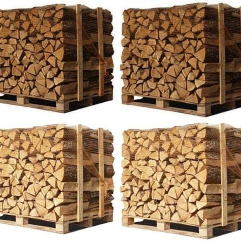4er-Palettenset Brennholz, 50 cm – Weißeiche und Buche/Hainbuche