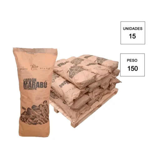 Marabú-Grillholzkohle – 15 Säcke à 15 kg (225 kg)