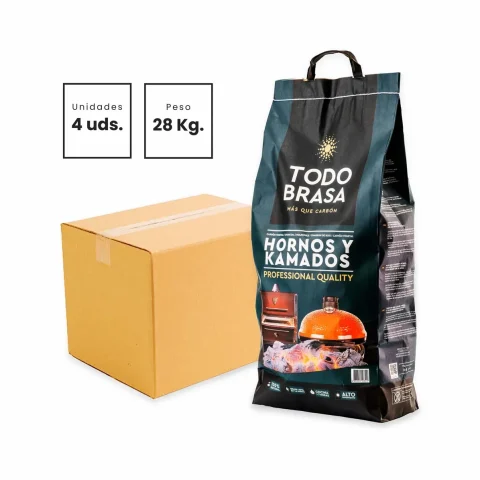 Todo Brasa Holzkohle für Kamados – 4 x 7 kg (28 kg)