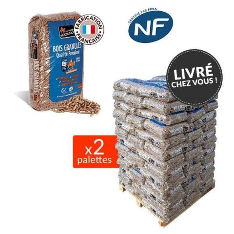 Holzpellets WOODSTOCK Premium, 2 Paletten à 66 Säcke – Aus Sägewerksresten