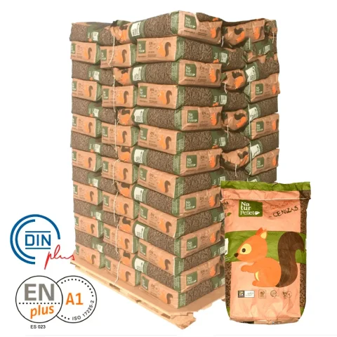 Holzpellets NATURPELLET, Palette 70 Säcke à 15 kg – Von der OCU ausgezeichnet