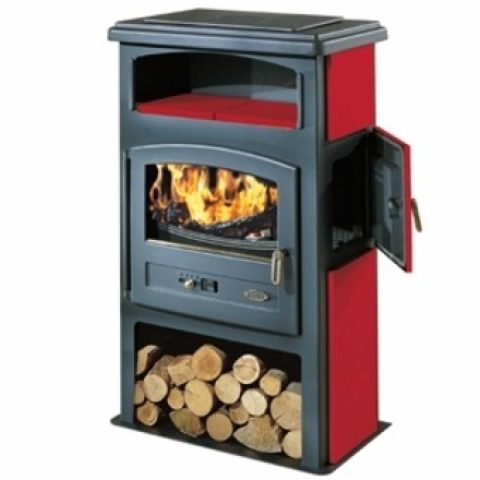 Holzofen Eco 11 kW – Godin, mit integriertem Holzfach und Backofen